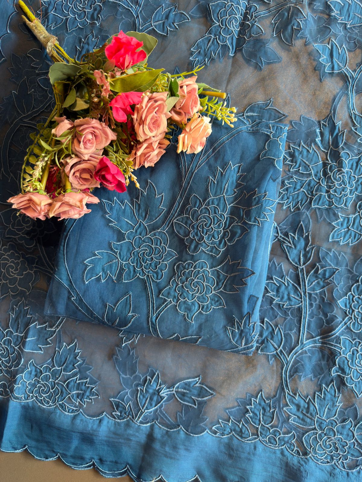 Soft organza unstitched Kurta