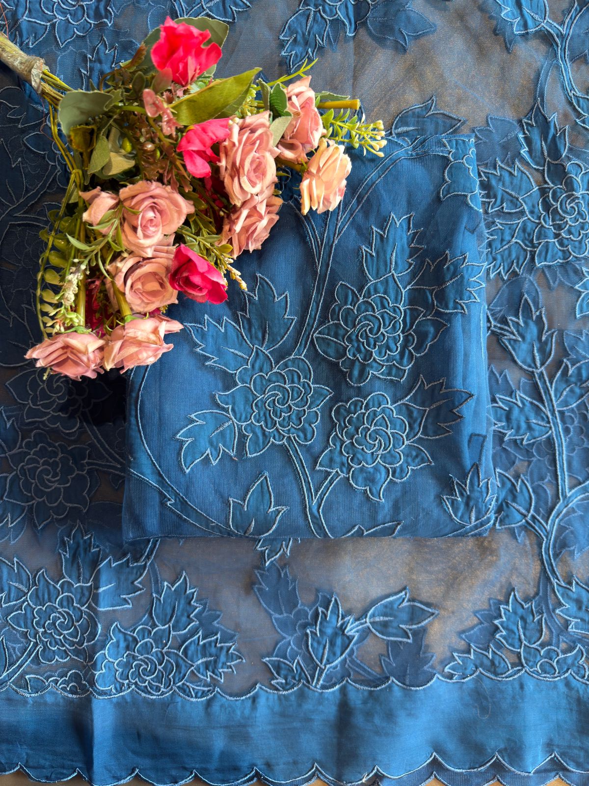 Soft organza unstitched Kurta