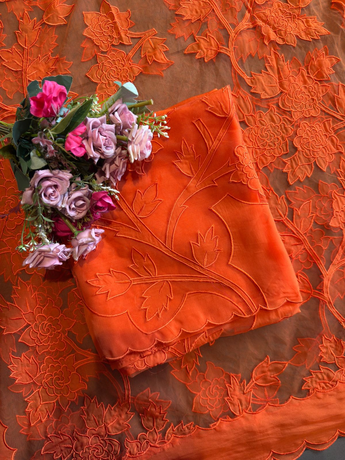 Soft organza unstitched Kurta