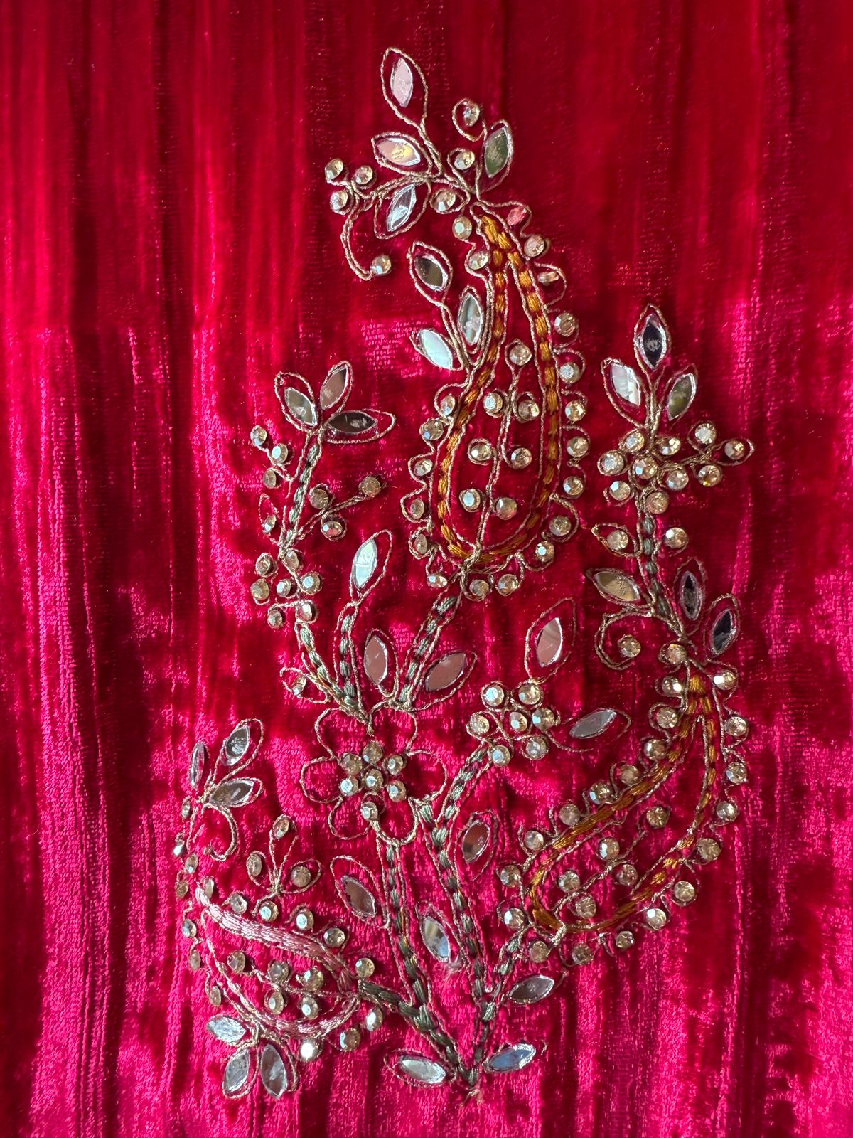 Heavily hand-worked velvet suit