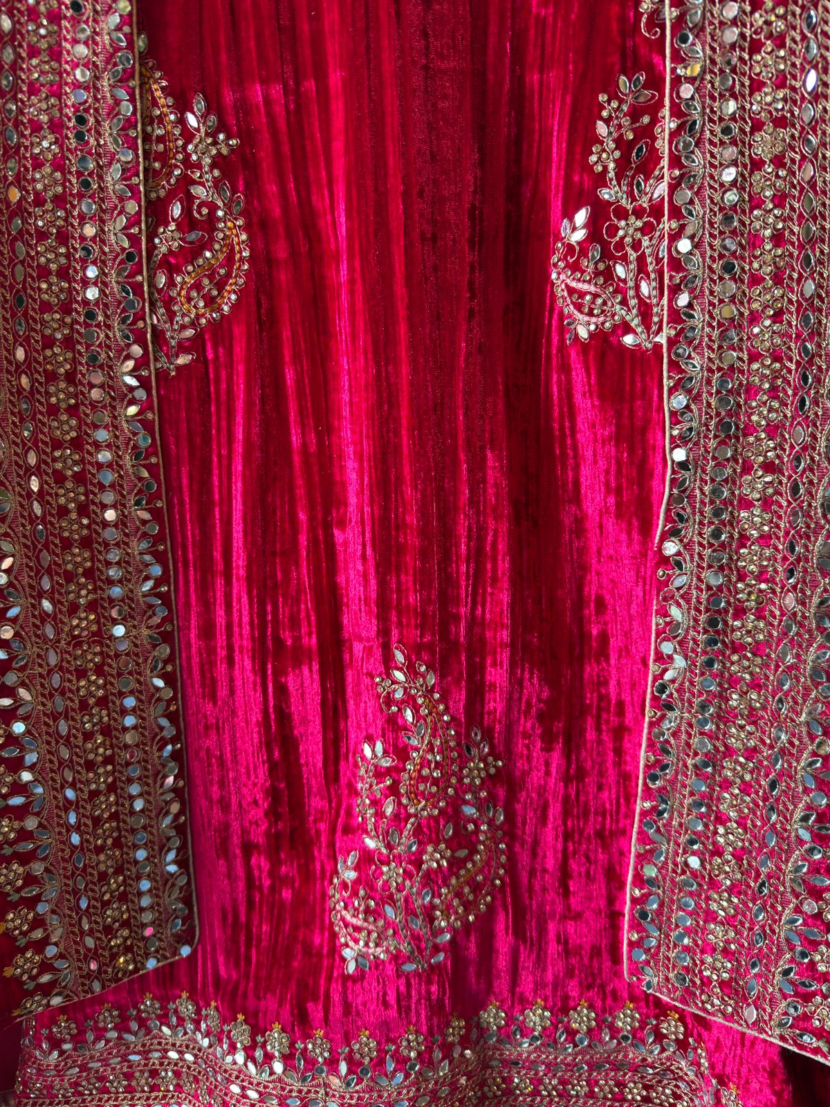 Heavily hand-worked velvet suit