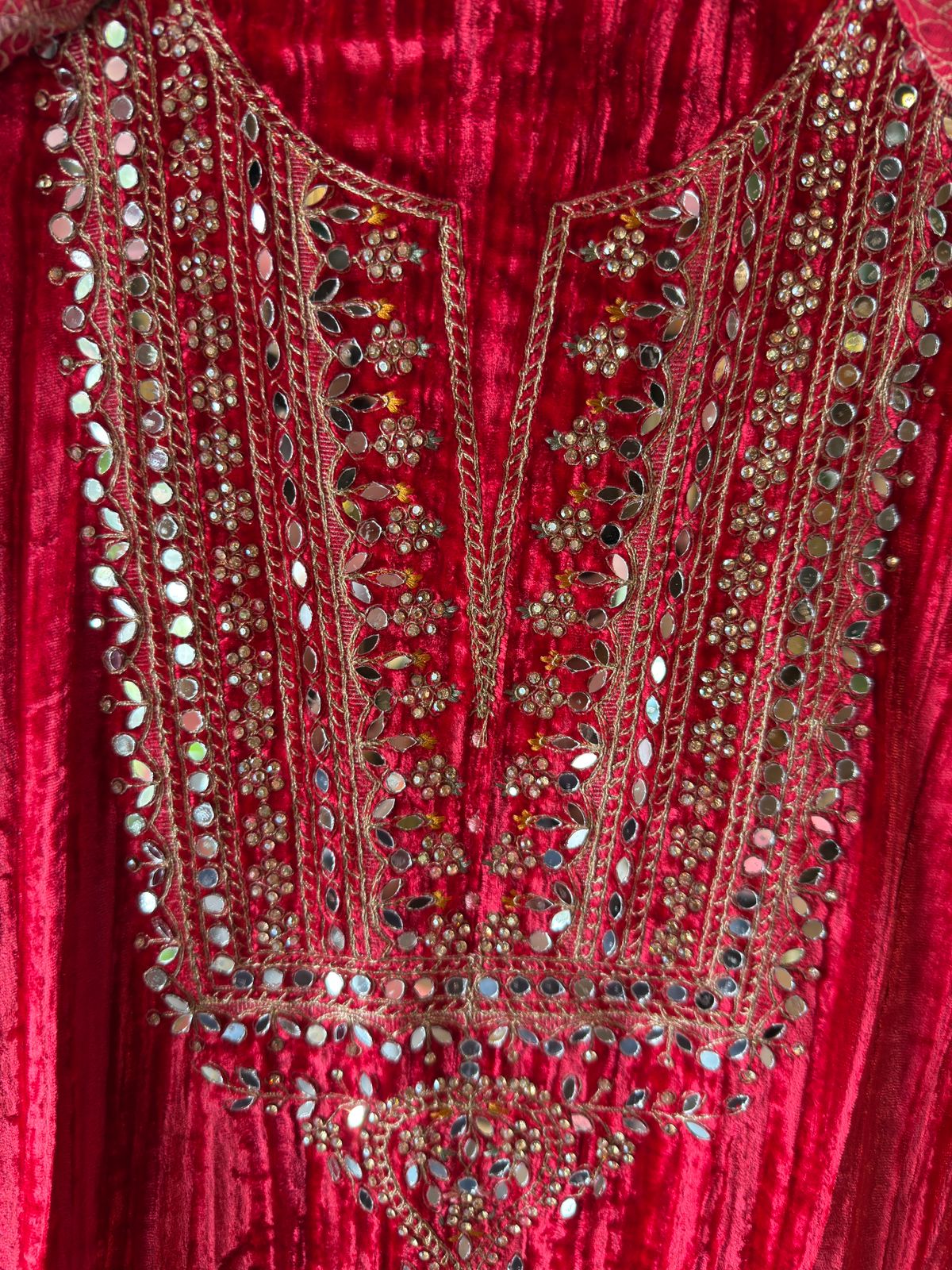 Heavily hand-worked velvet suit