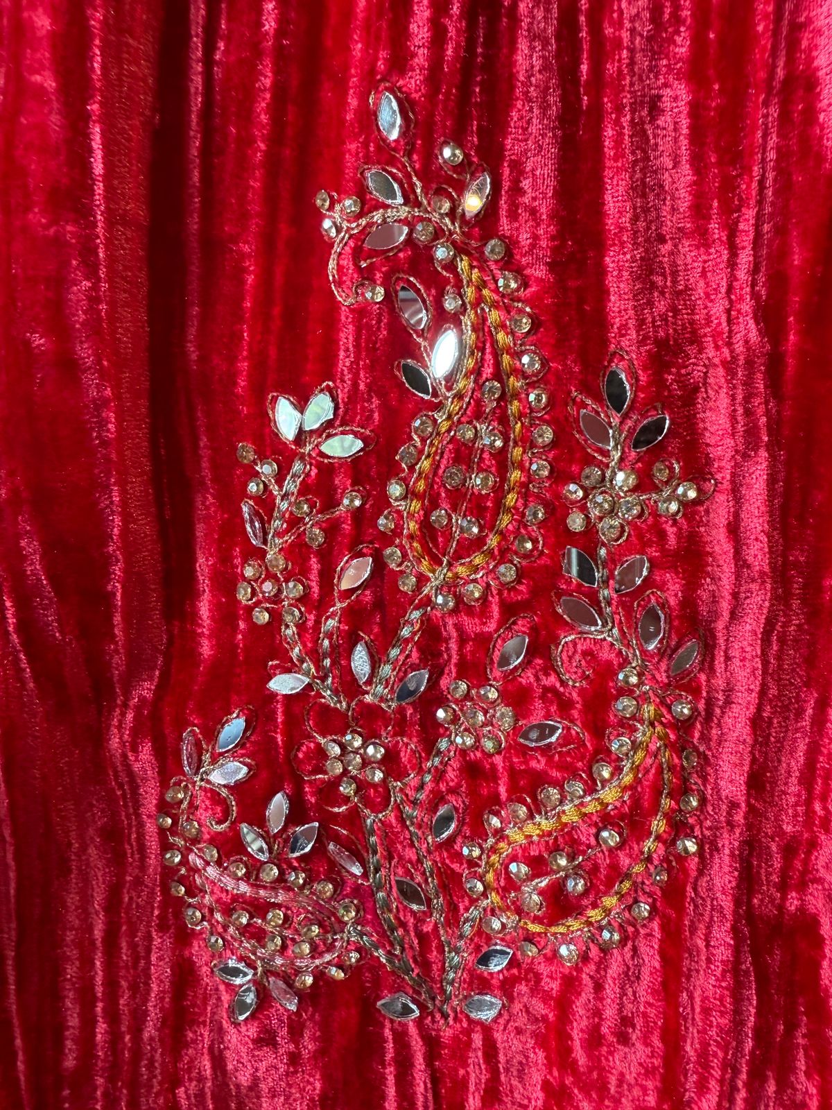 Heavily hand-worked velvet suit