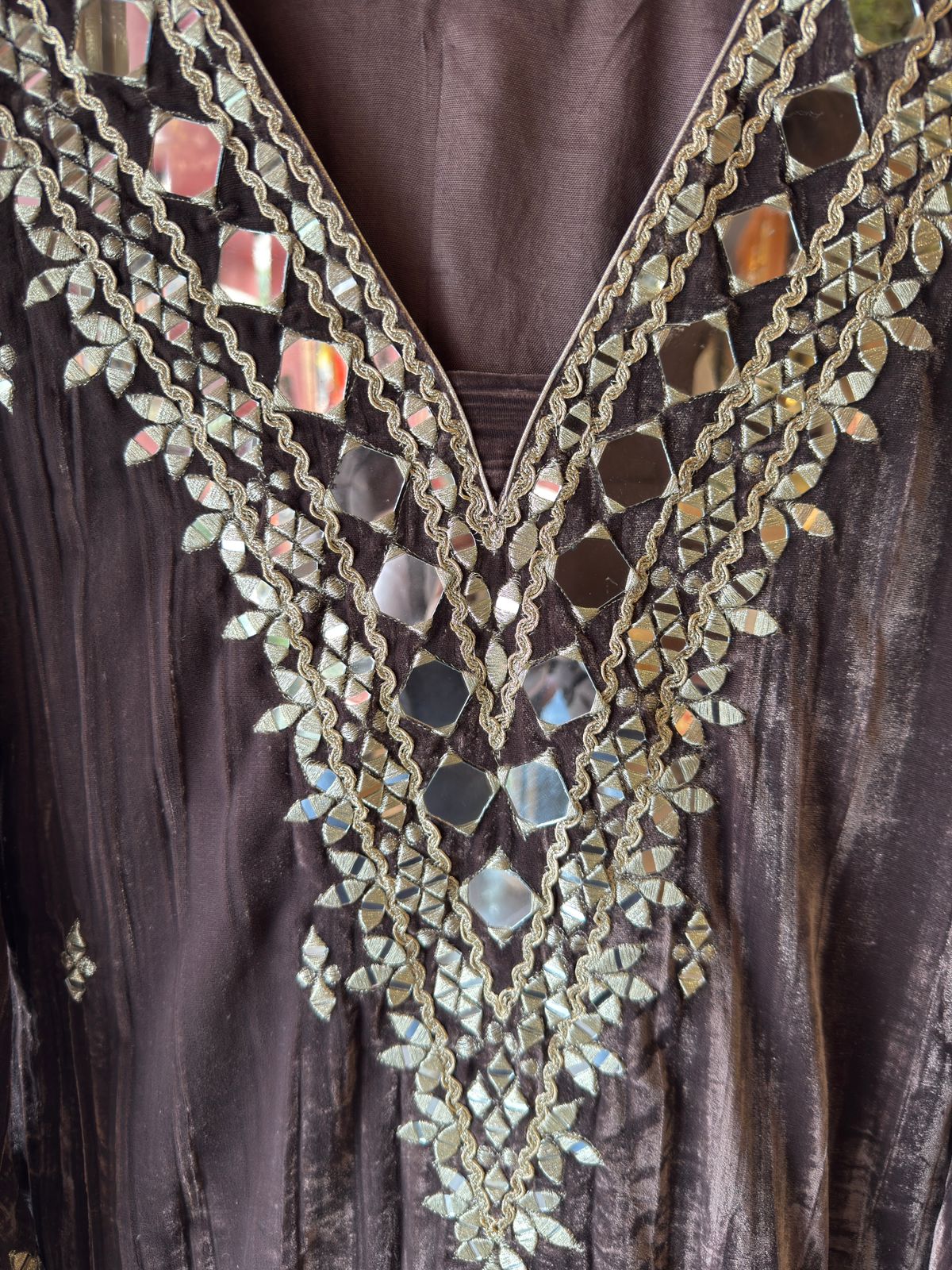 Crushed velvet long Kurta set