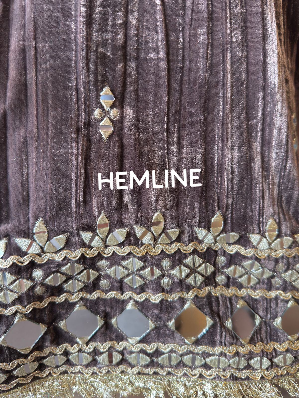 Crushed velvet long Kurta set