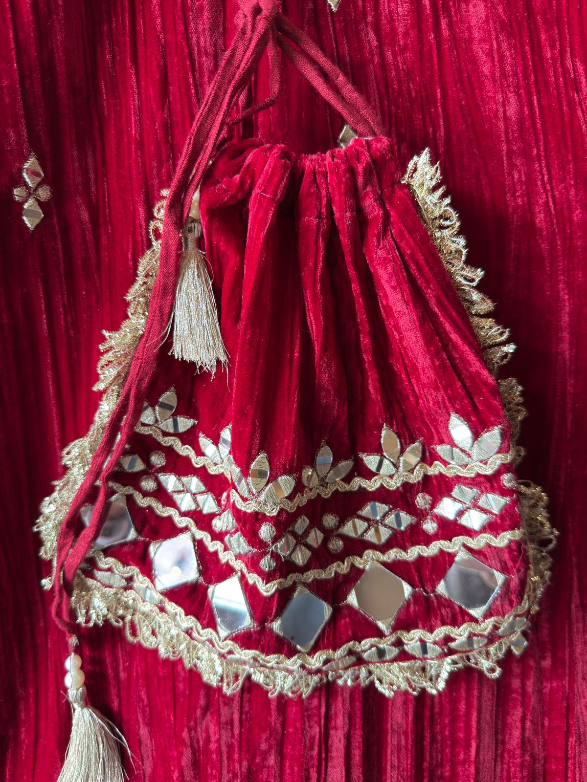 Crushed velvet long Kurta set