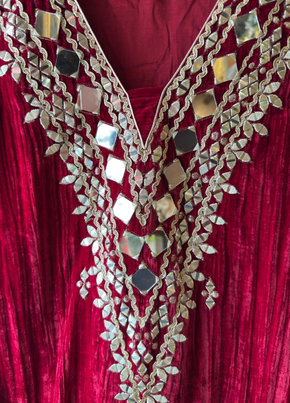 Crushed velvet long Kurta set