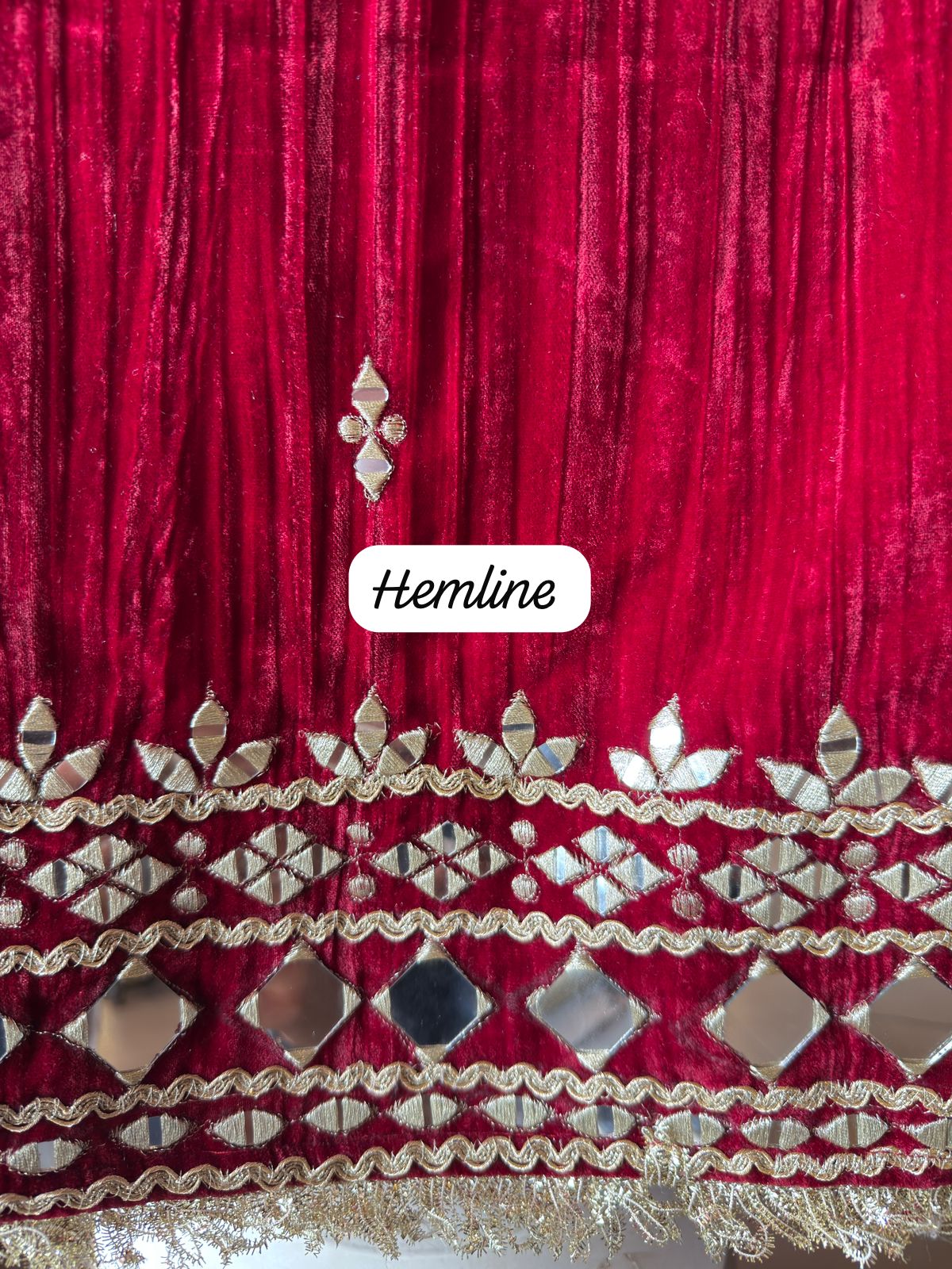 Crushed velvet long Kurta set