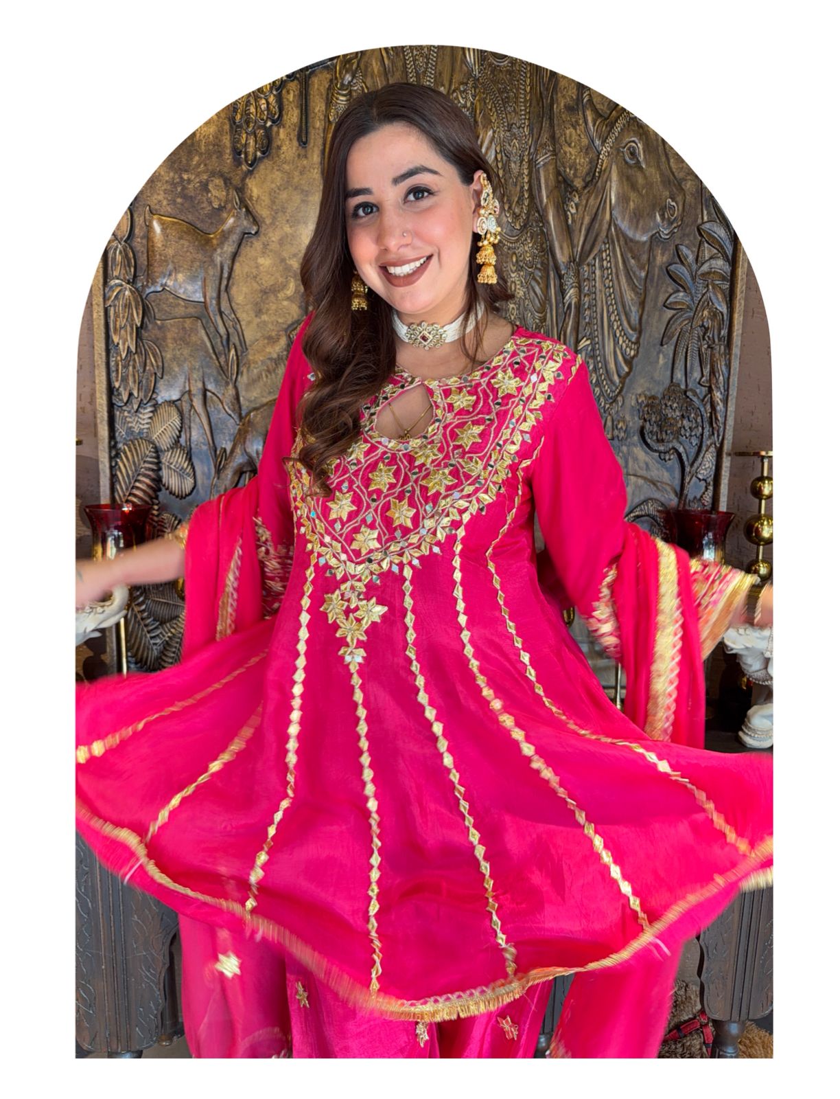 Silk anarkali set
