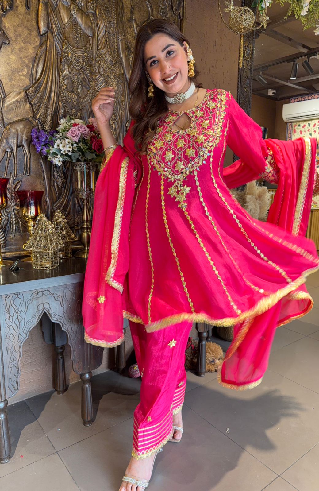 Silk anarkali set