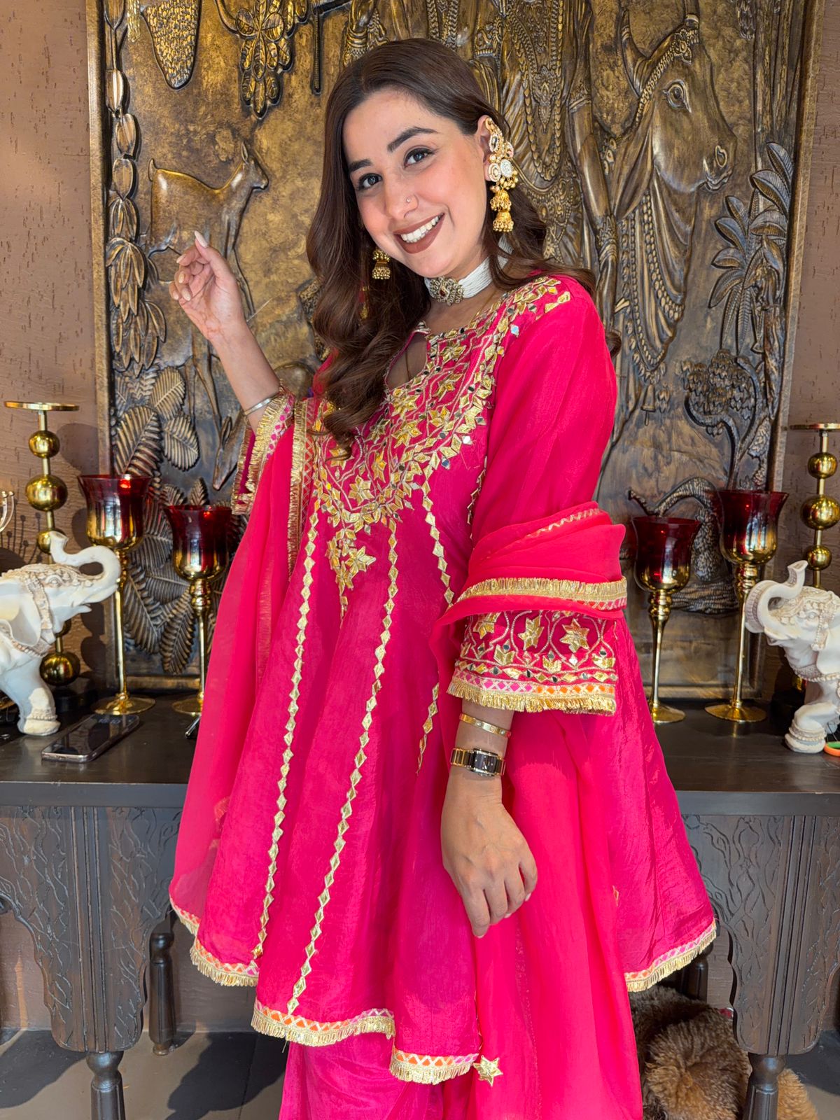 Silk anarkali set