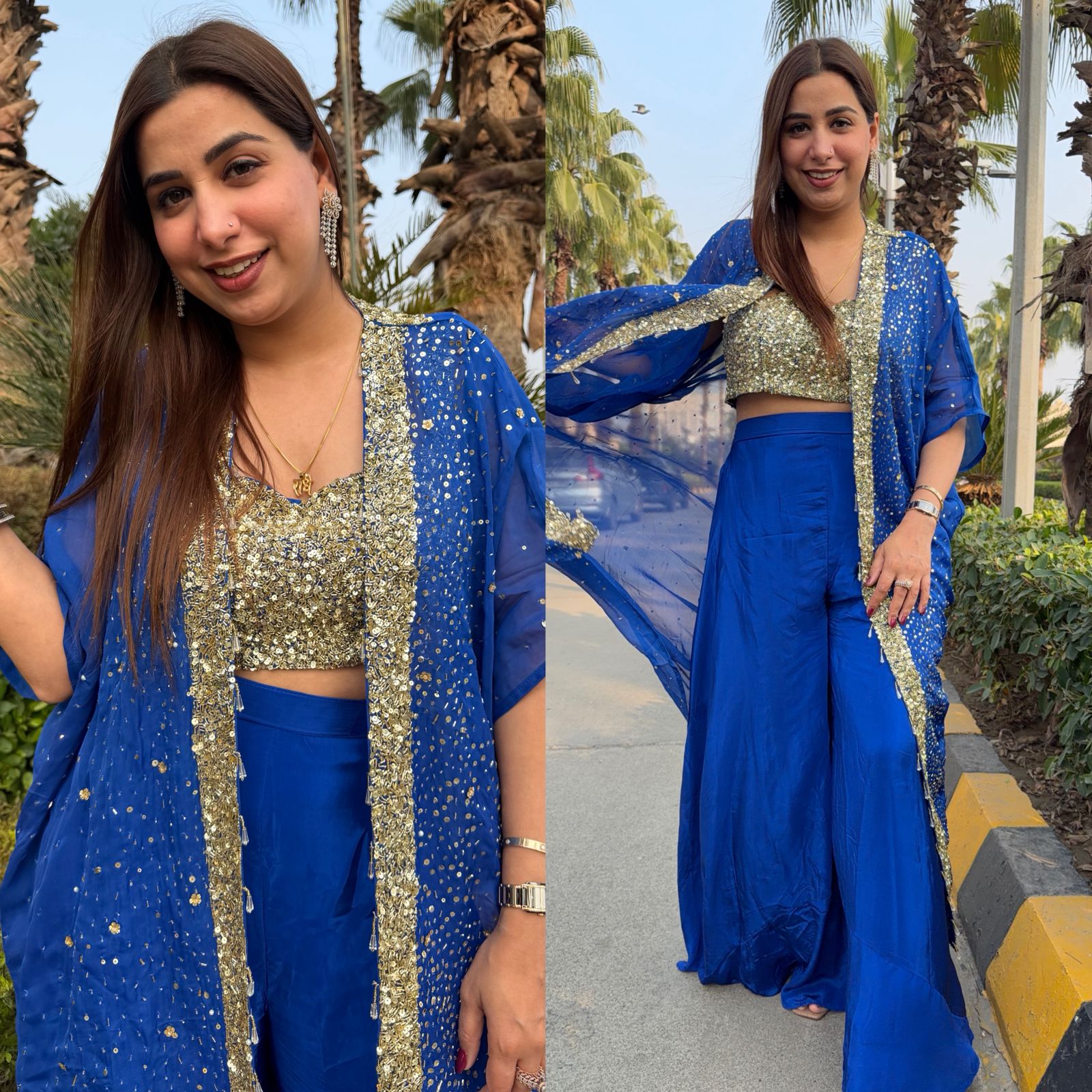 Three-piece partywear ensemble