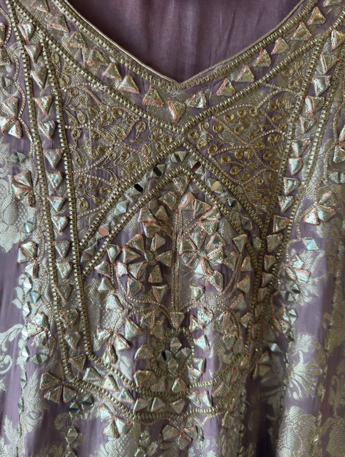 Traditional heavily embroidered Anarkali suit