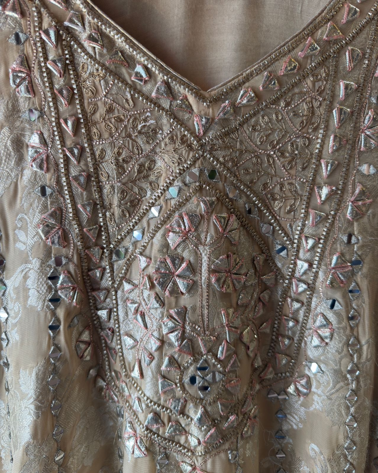 Traditional heavily embroidered Anarkali suit
