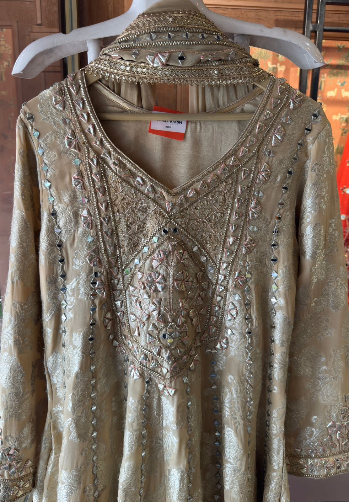 Traditional heavily embroidered Anarkali suit