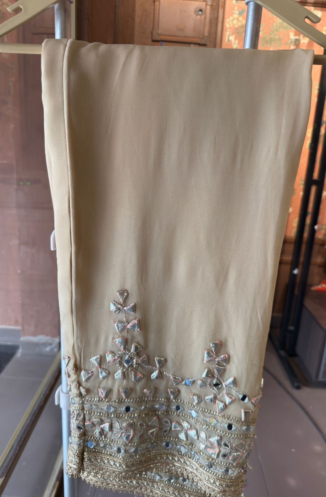 Traditional heavily embroidered Anarkali suit