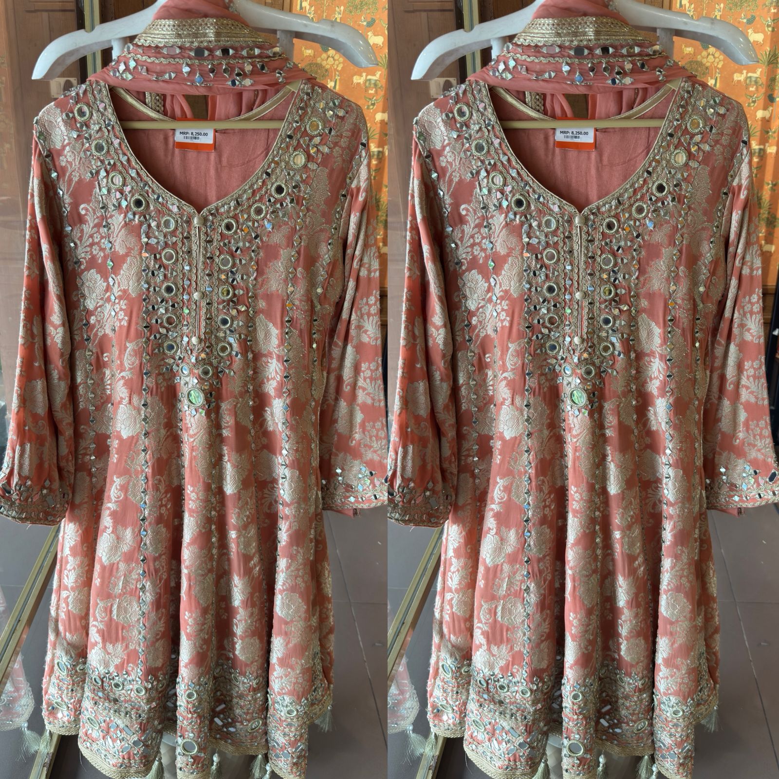 Traditional heavily embroidered Anarkali suit