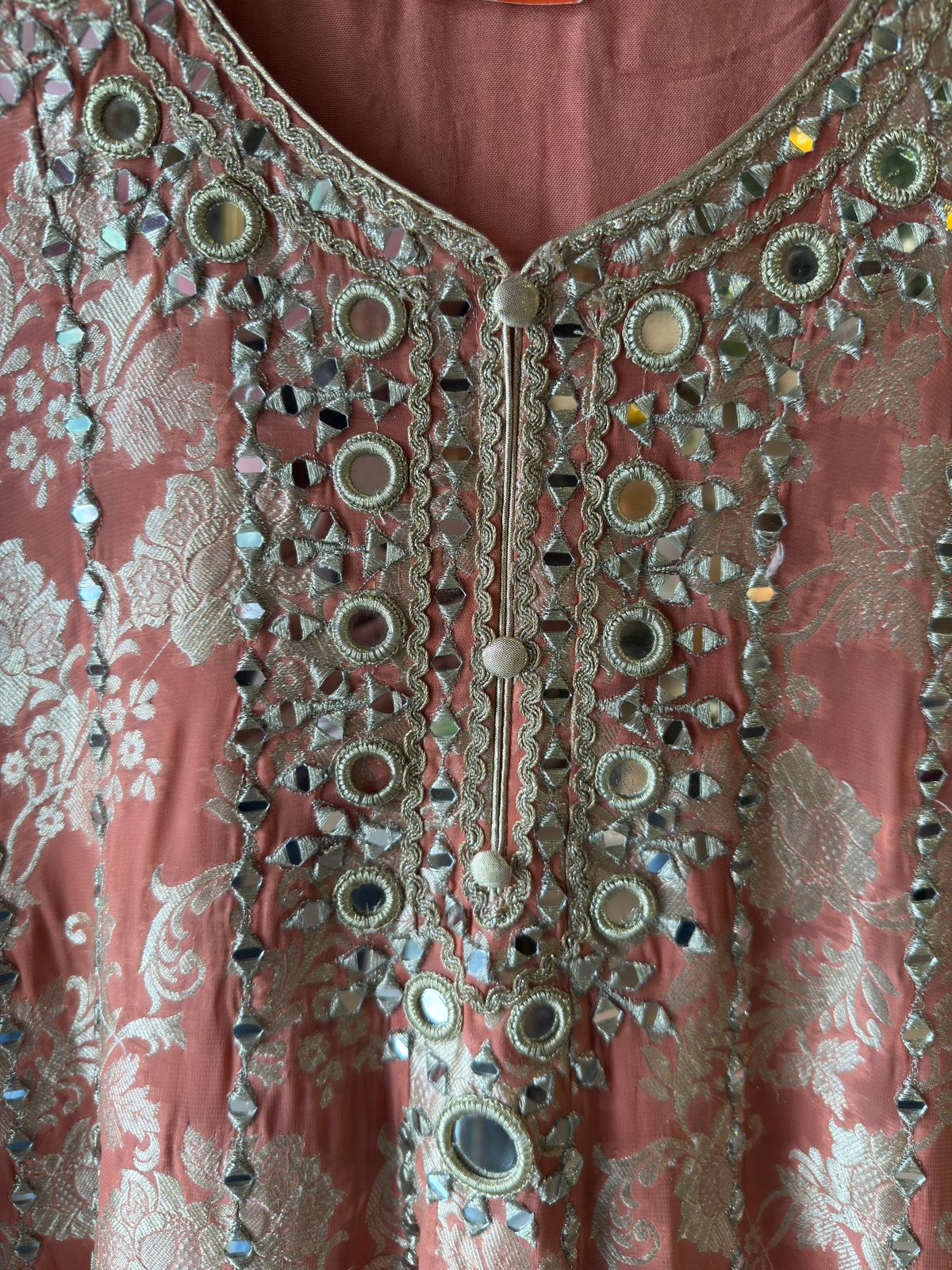 Traditional heavily embroidered Anarkali suit