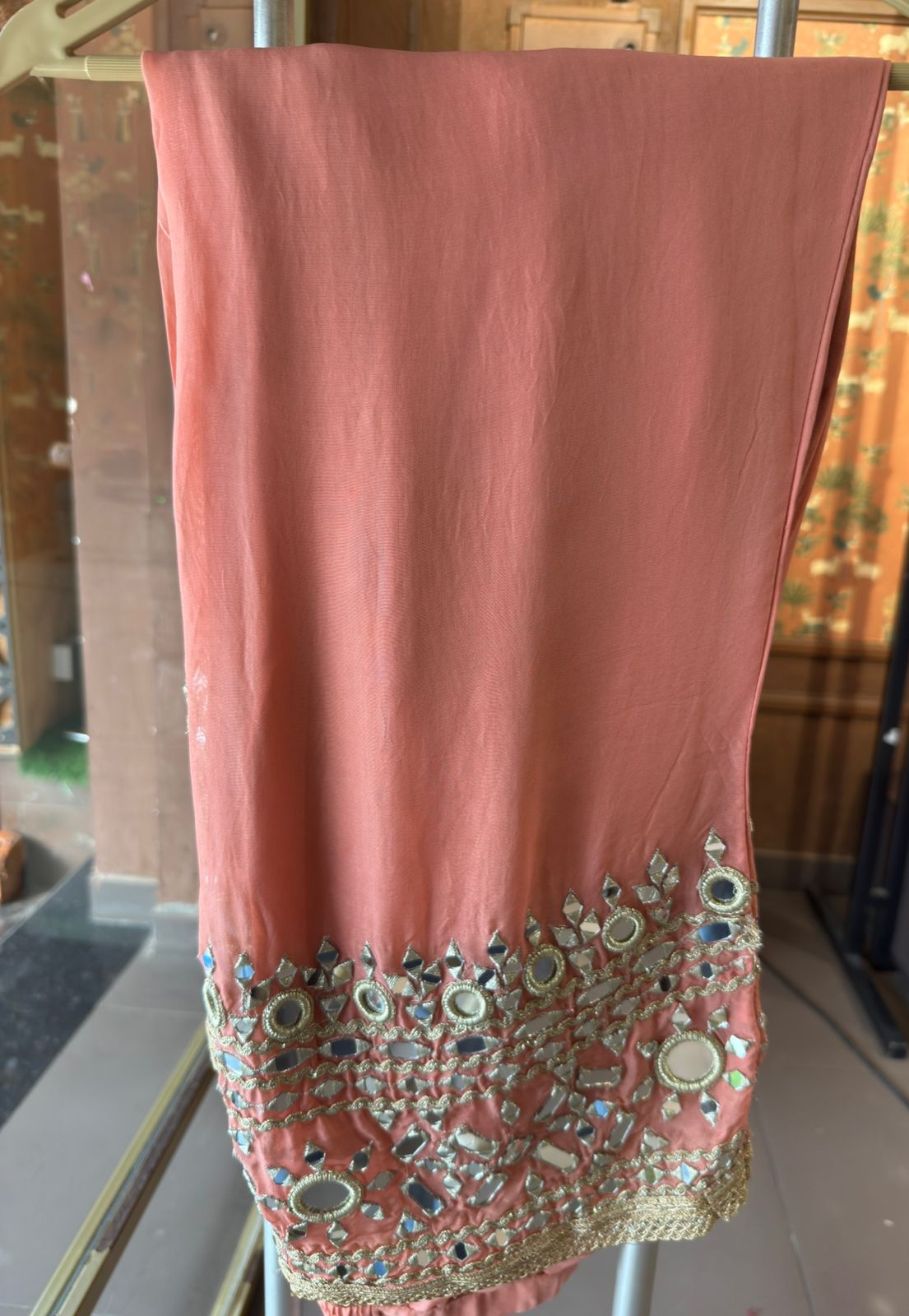 Traditional heavily embroidered Anarkali suit
