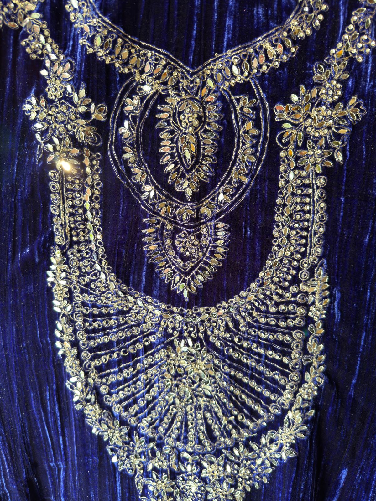 Regal Velvet Mirror-Work Winter Wedding Suit