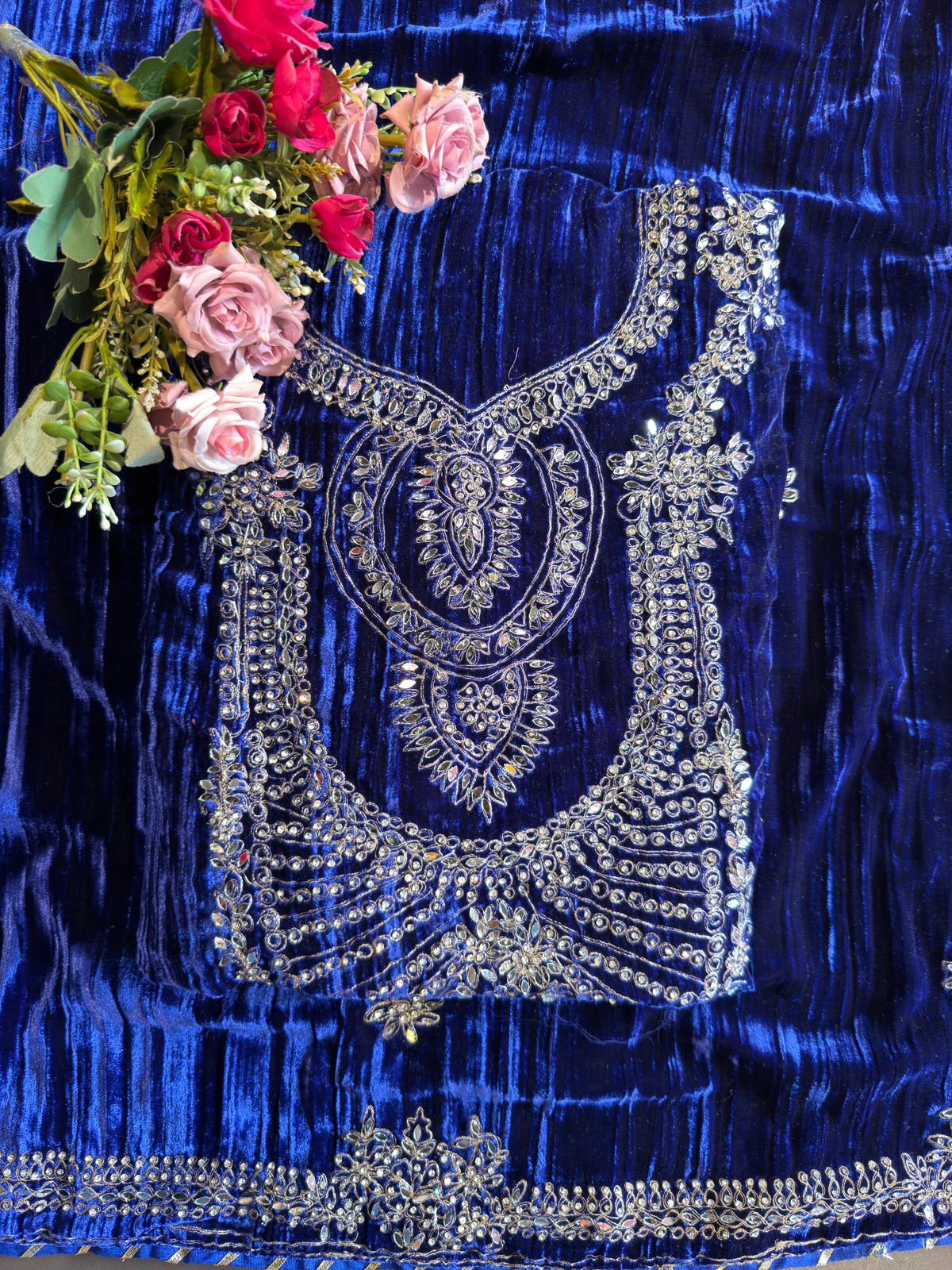 Regal Velvet Mirror-Work Winter Wedding Suit