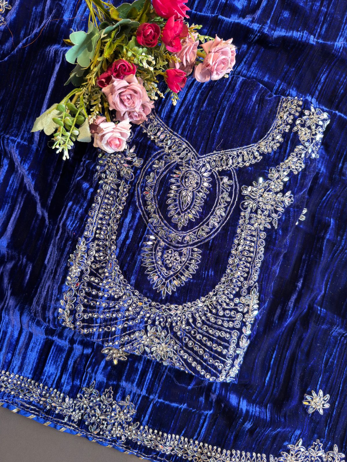 Regal Velvet Mirror-Work Winter Wedding Suit