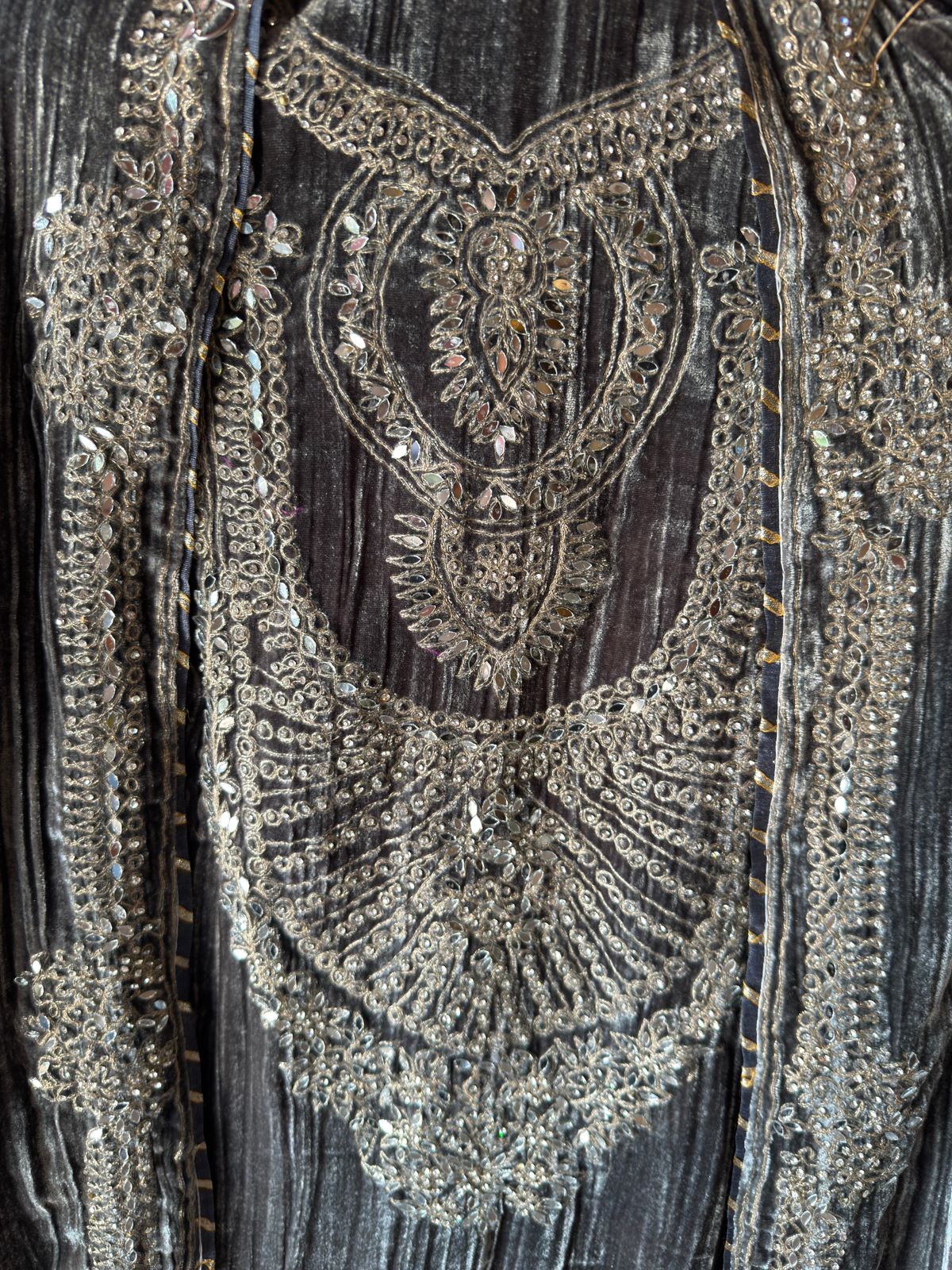 Regal Velvet Mirror-Work Winter Wedding Suit