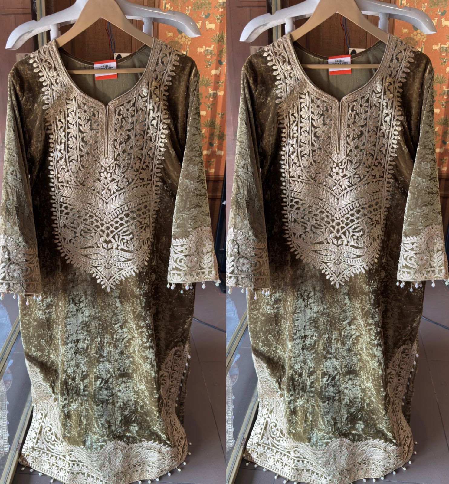 VELVET LONG DRESSES WITH SIDE SLITS