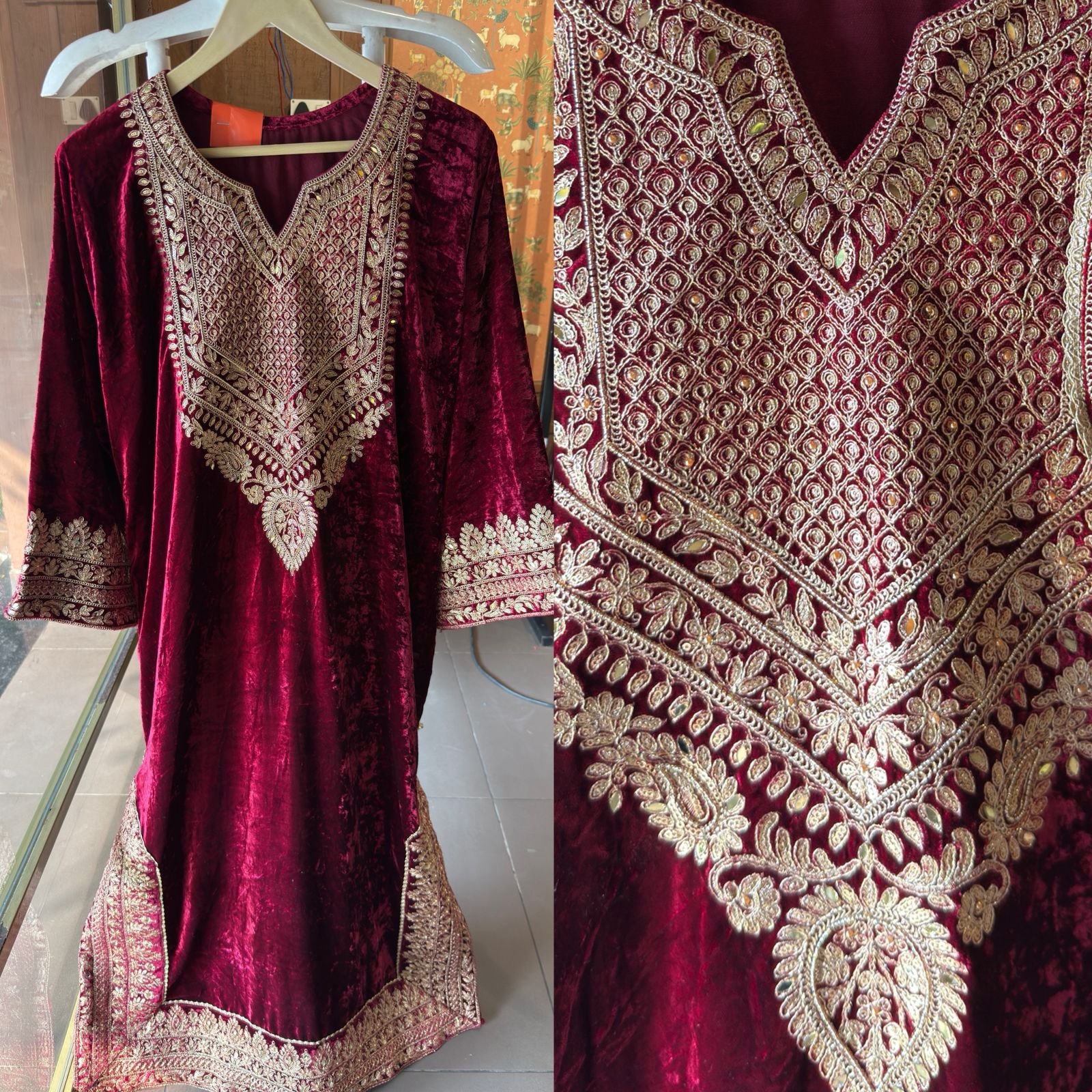 VELVET LONG DRESSES WITH SIDE SLITS