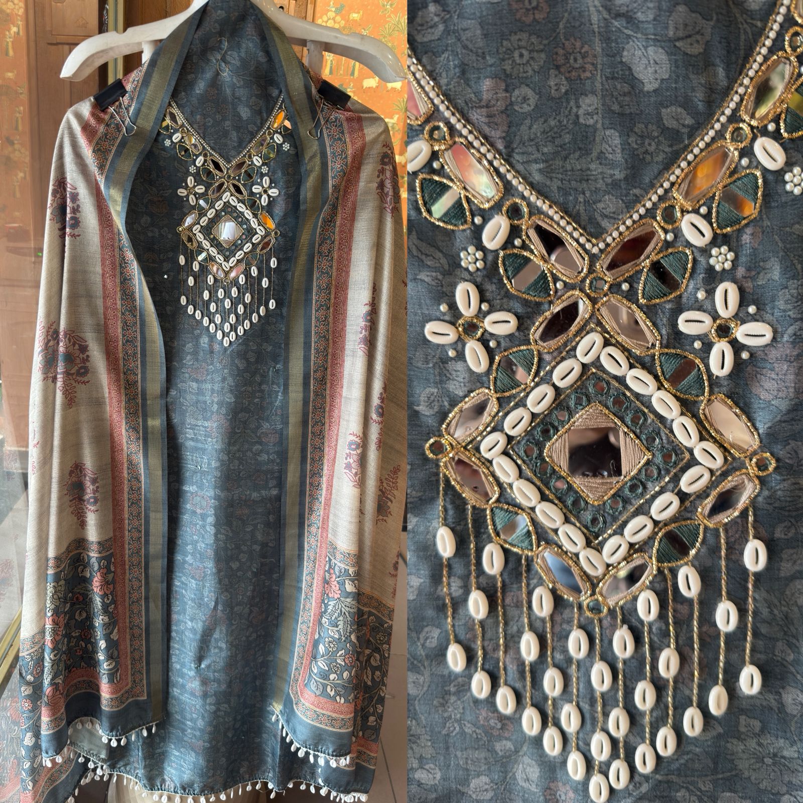 Pure Silk jacquard Unstitched Suit