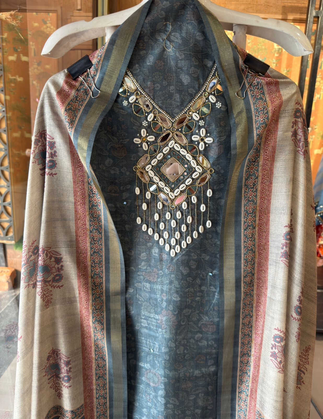 Pure Silk jacquard Unstitched Suit