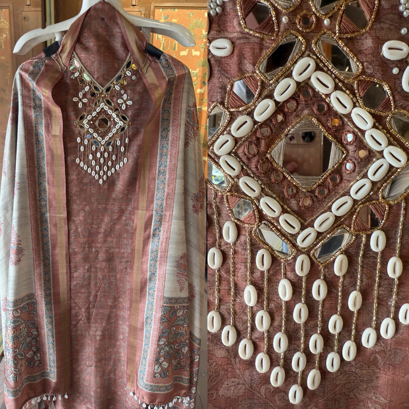 Pure Silk jacquard Unstitched Suit