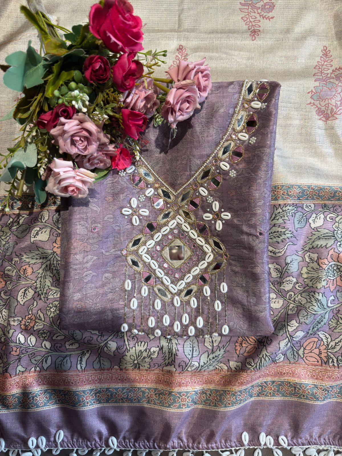 Pure Silk jacquard Unstitched Suit