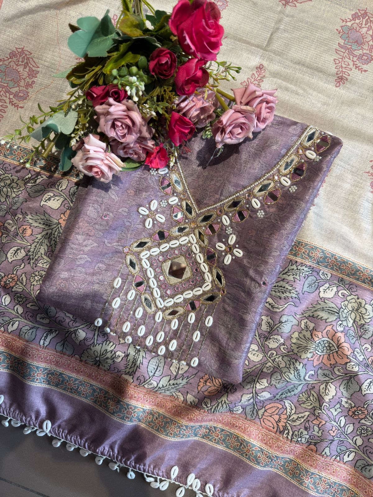 Pure Silk jacquard Unstitched Suit