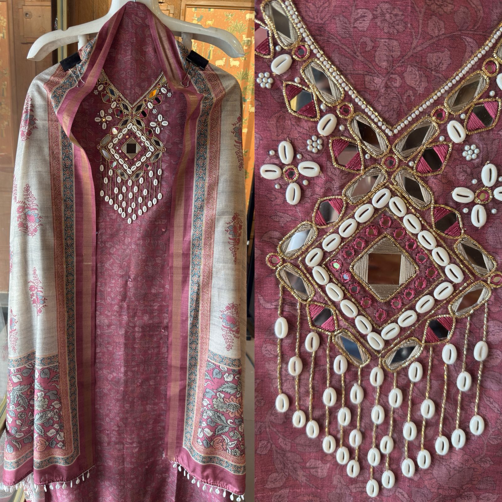 Pure Silk jacquard Unstitched Suit