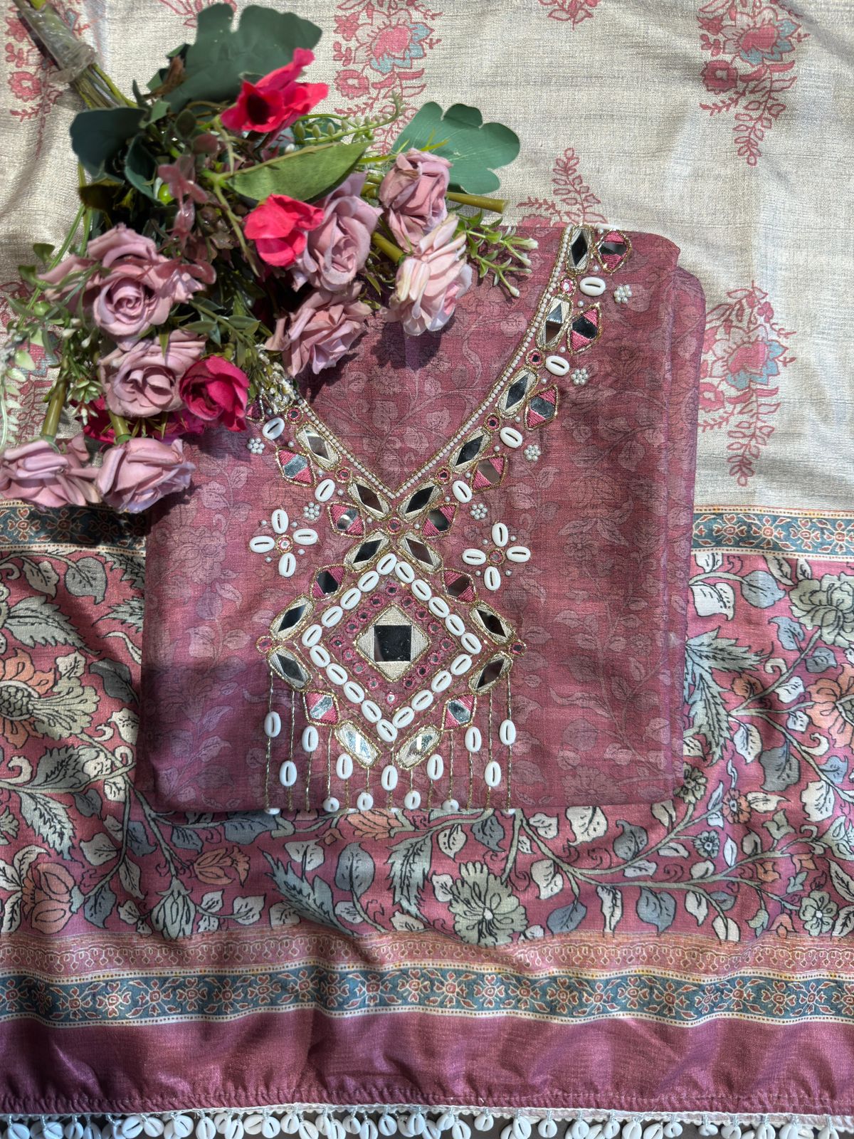 Pure Silk jacquard Unstitched Suit