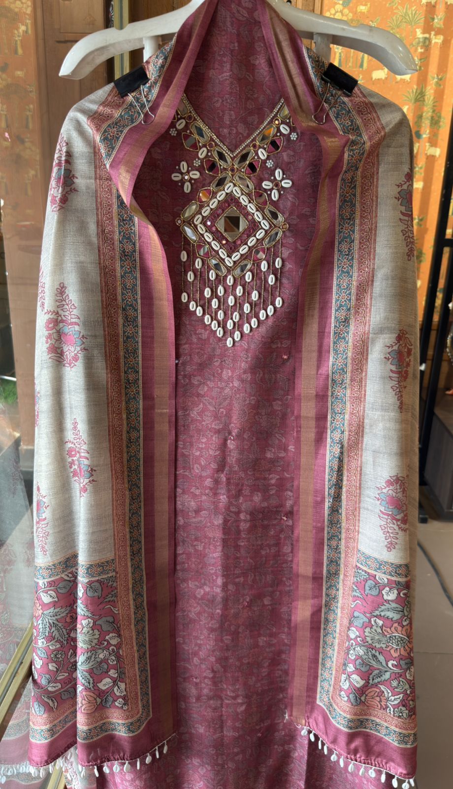 Pure Silk jacquard Unstitched Suit
