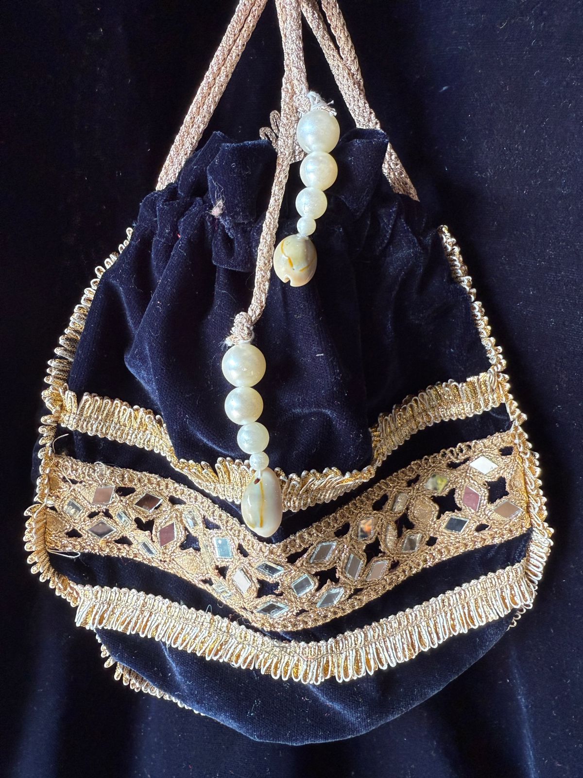 Heavy embroidered velvet kurta