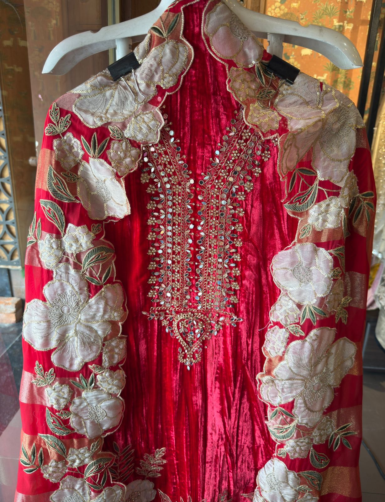 Embellished Velvet Floral Set