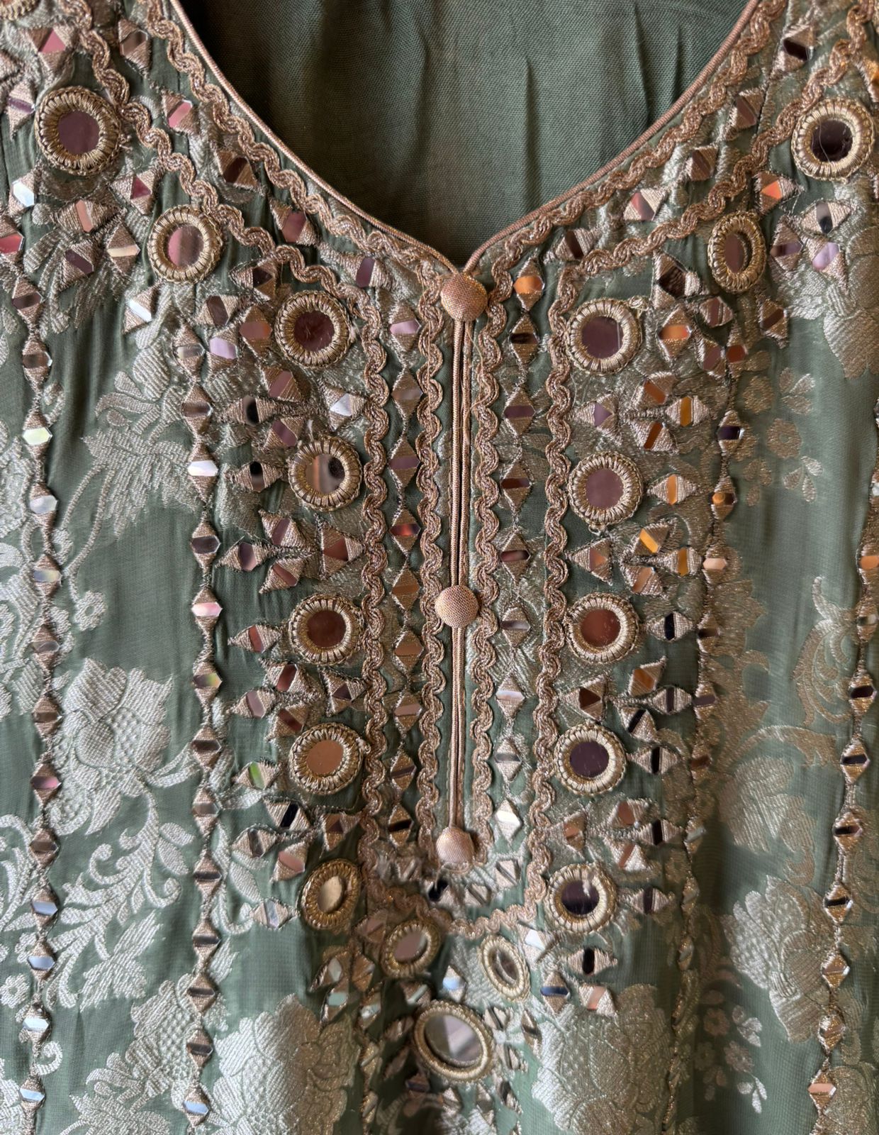 Traditional heavily embroidered Anarkali suit