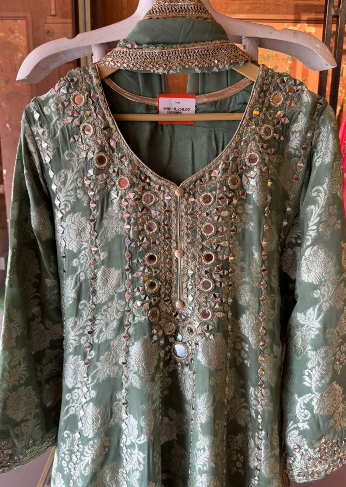 Traditional heavily embroidered Anarkali suit
