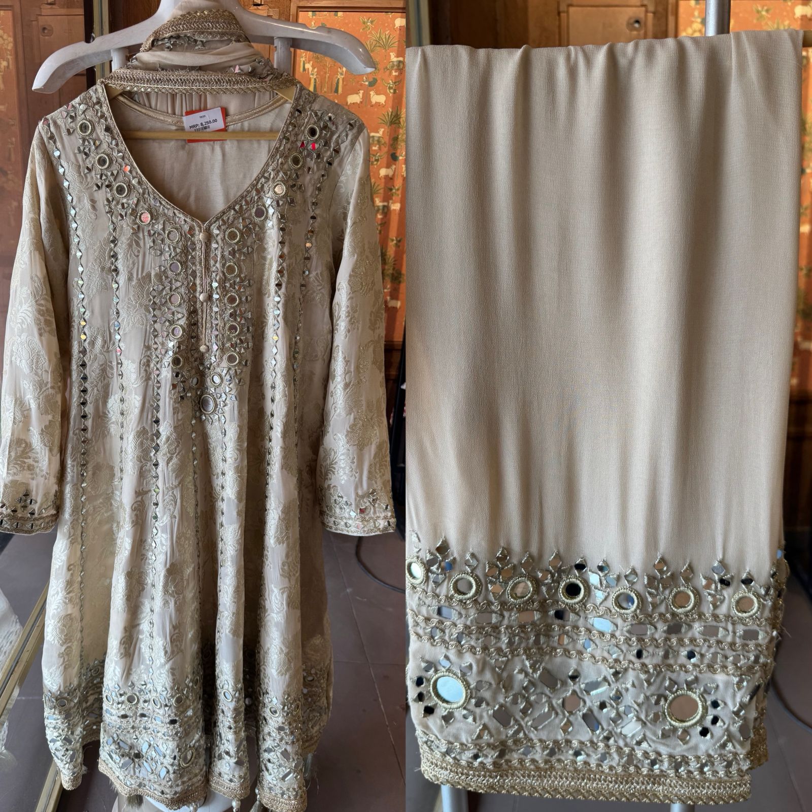 Traditional heavily embroidered Anarkali suit