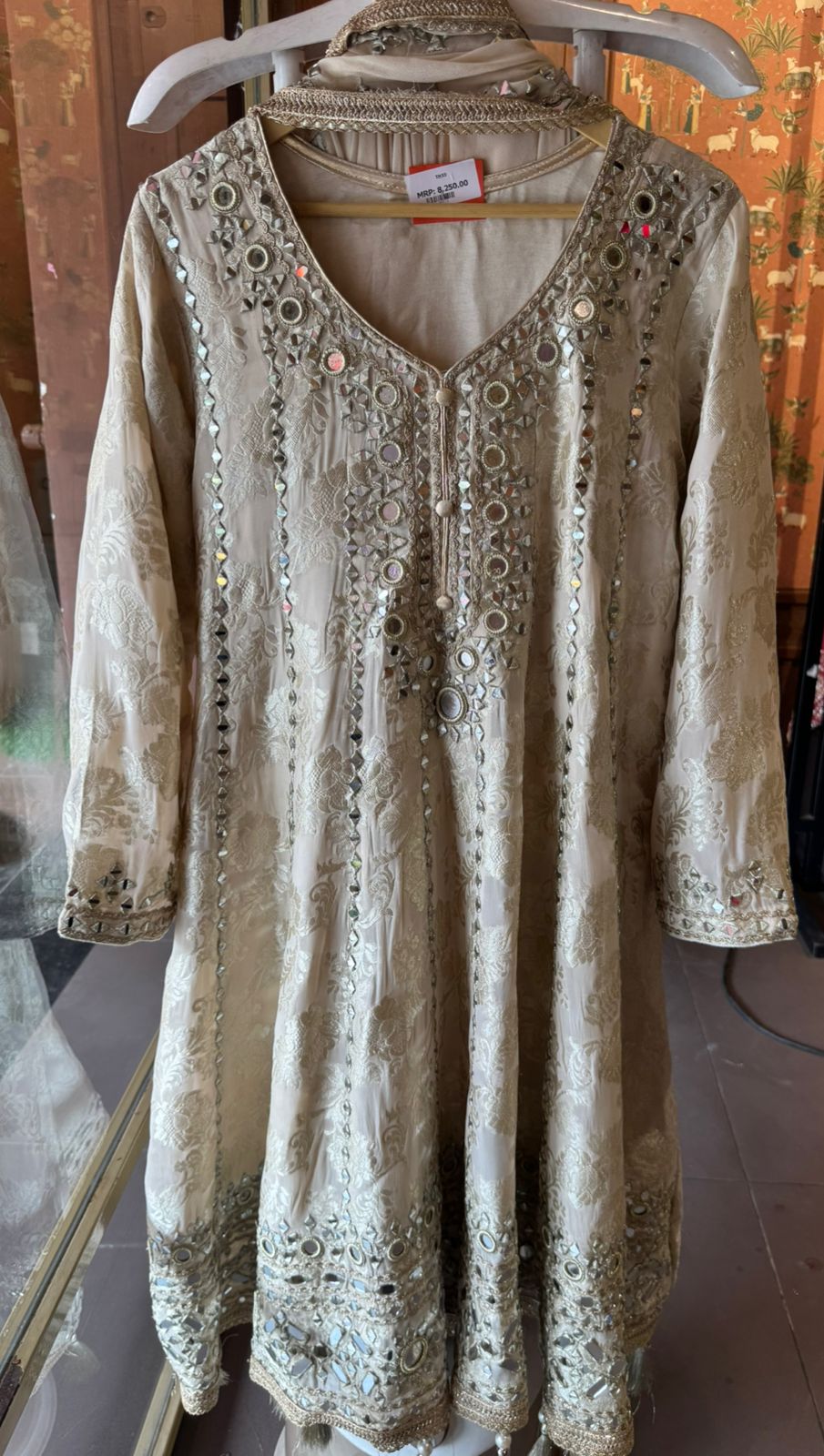 Traditional heavily embroidered Anarkali suit