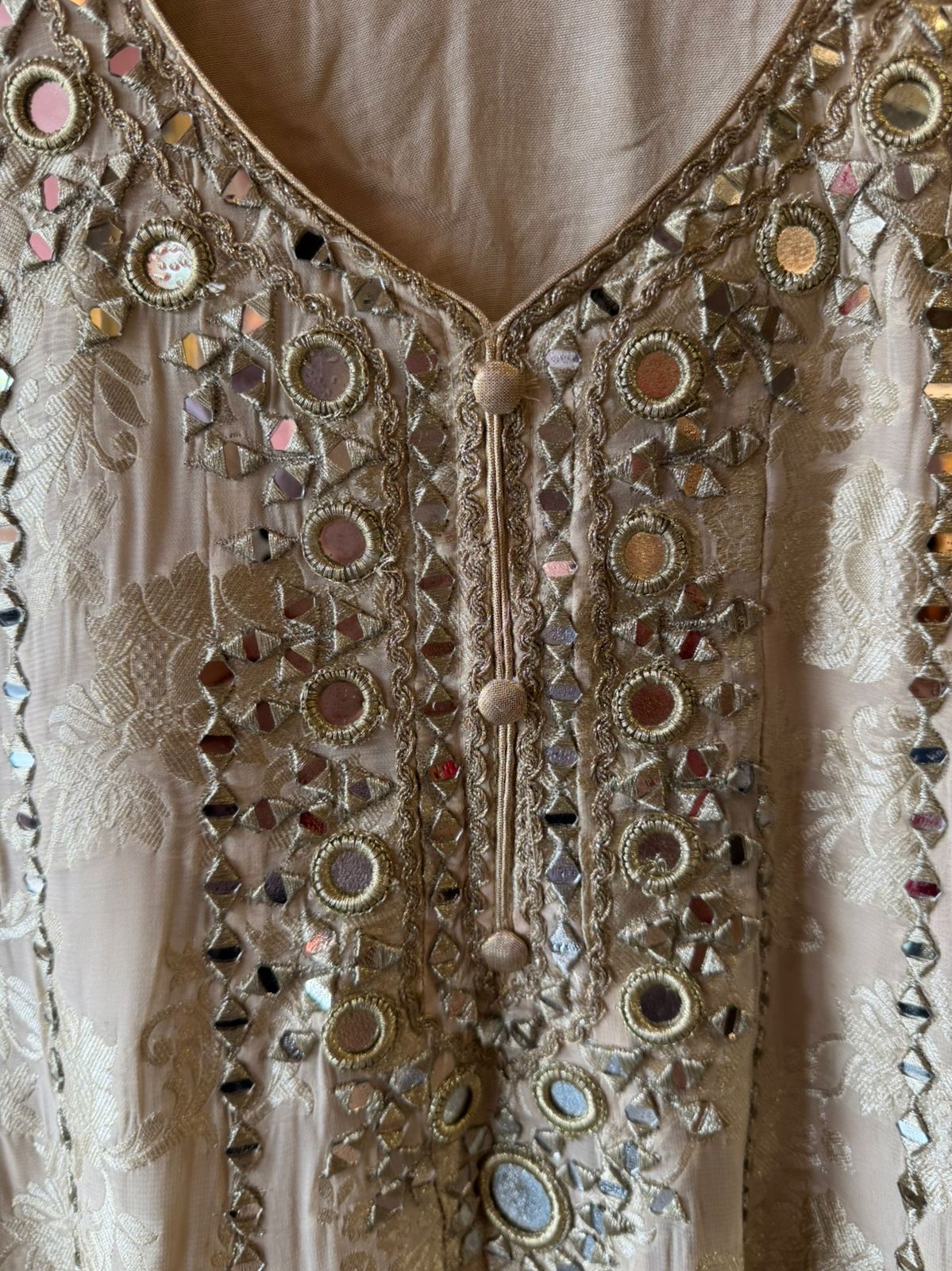 Traditional heavily embroidered Anarkali suit