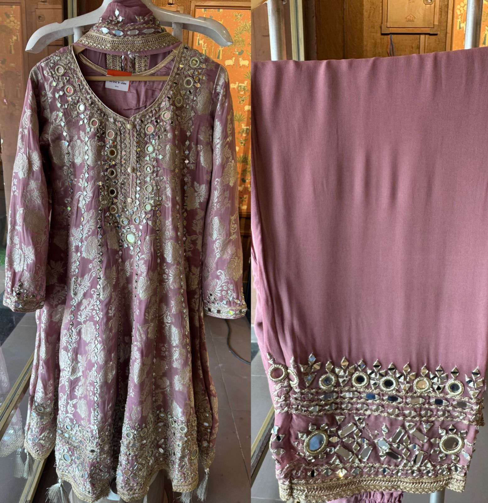 Traditional heavily embroidered Anarkali suit