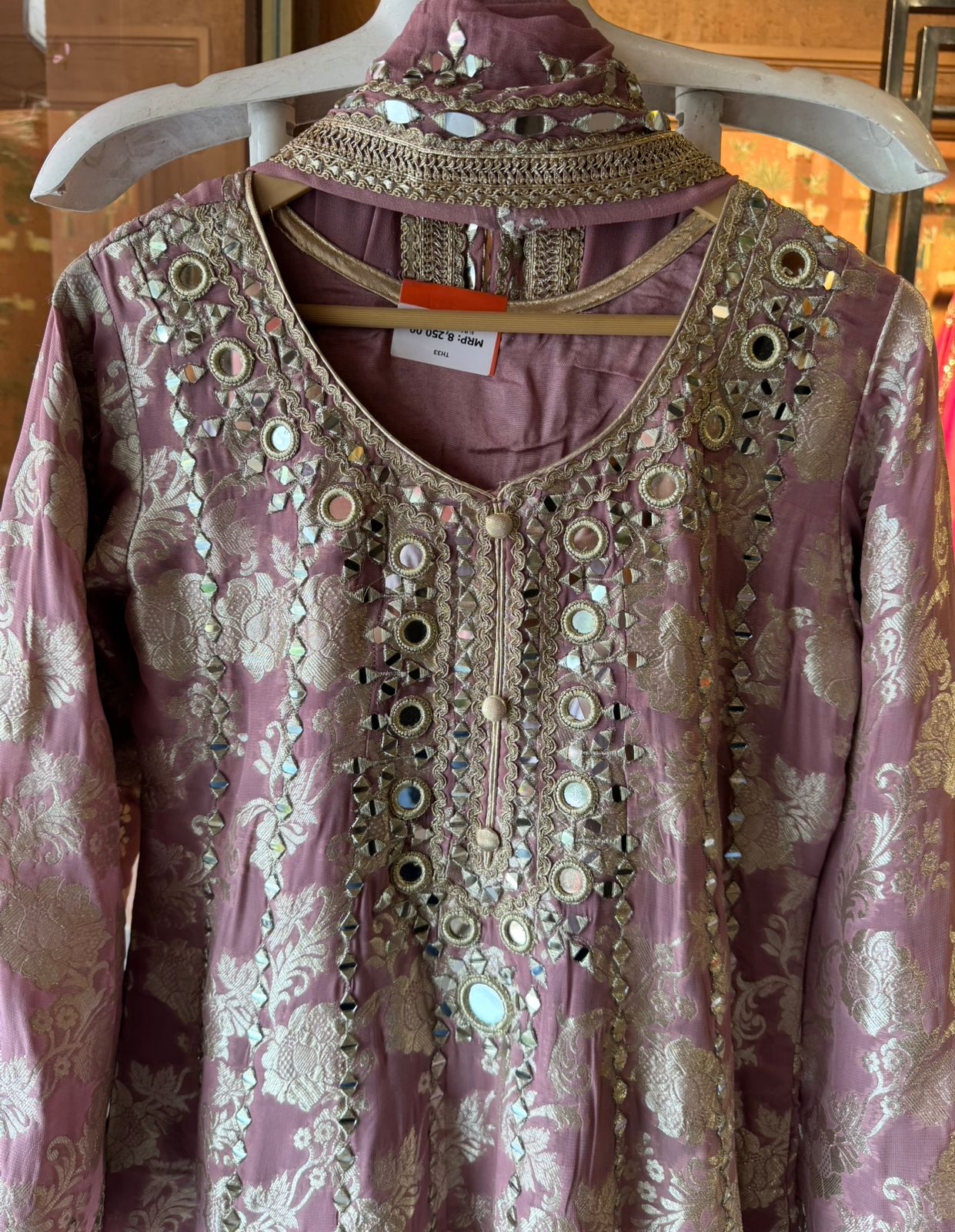 Traditional heavily embroidered Anarkali suit