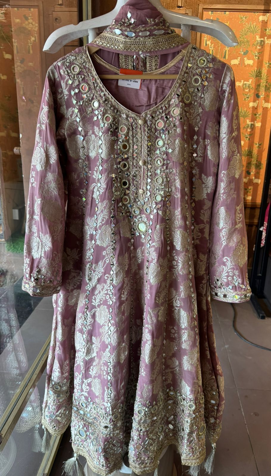Traditional heavily embroidered Anarkali suit