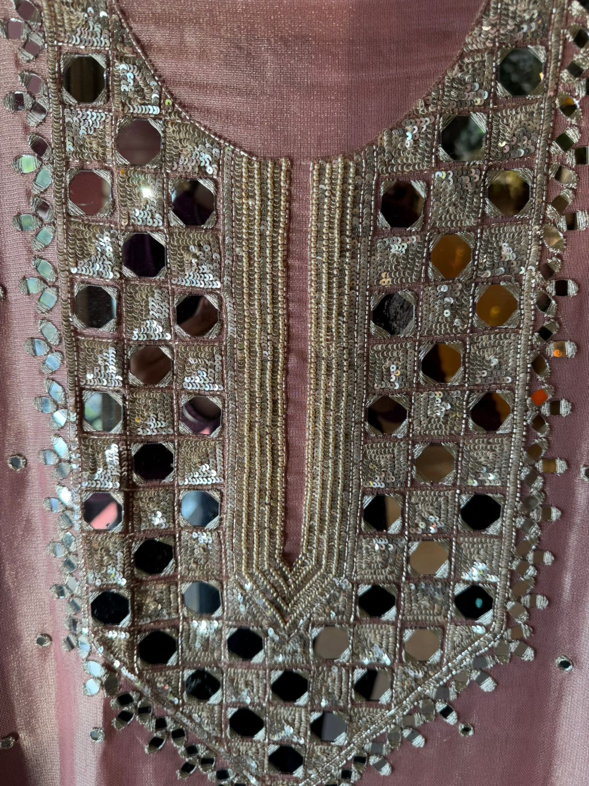 Simmer Tissue Mirrorwork Unstitched Suit