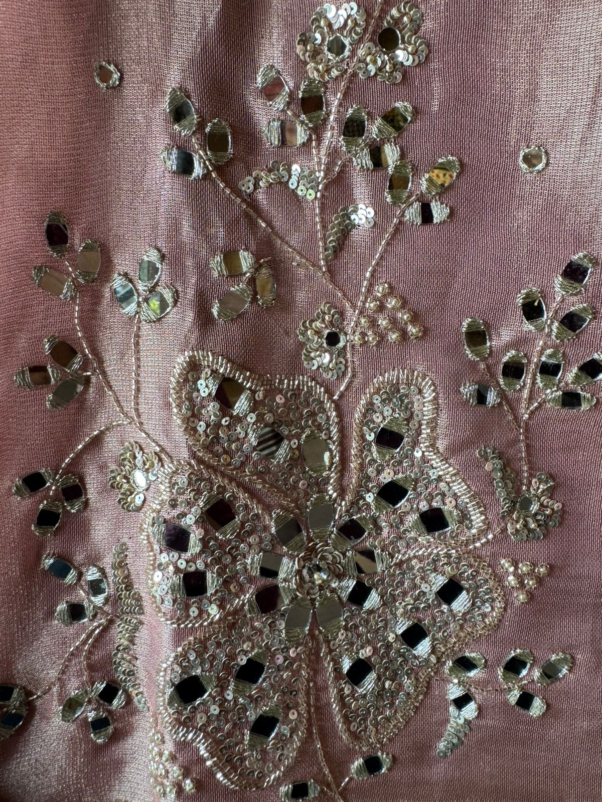 Simmer Tissue Mirrorwork Unstitched Suit