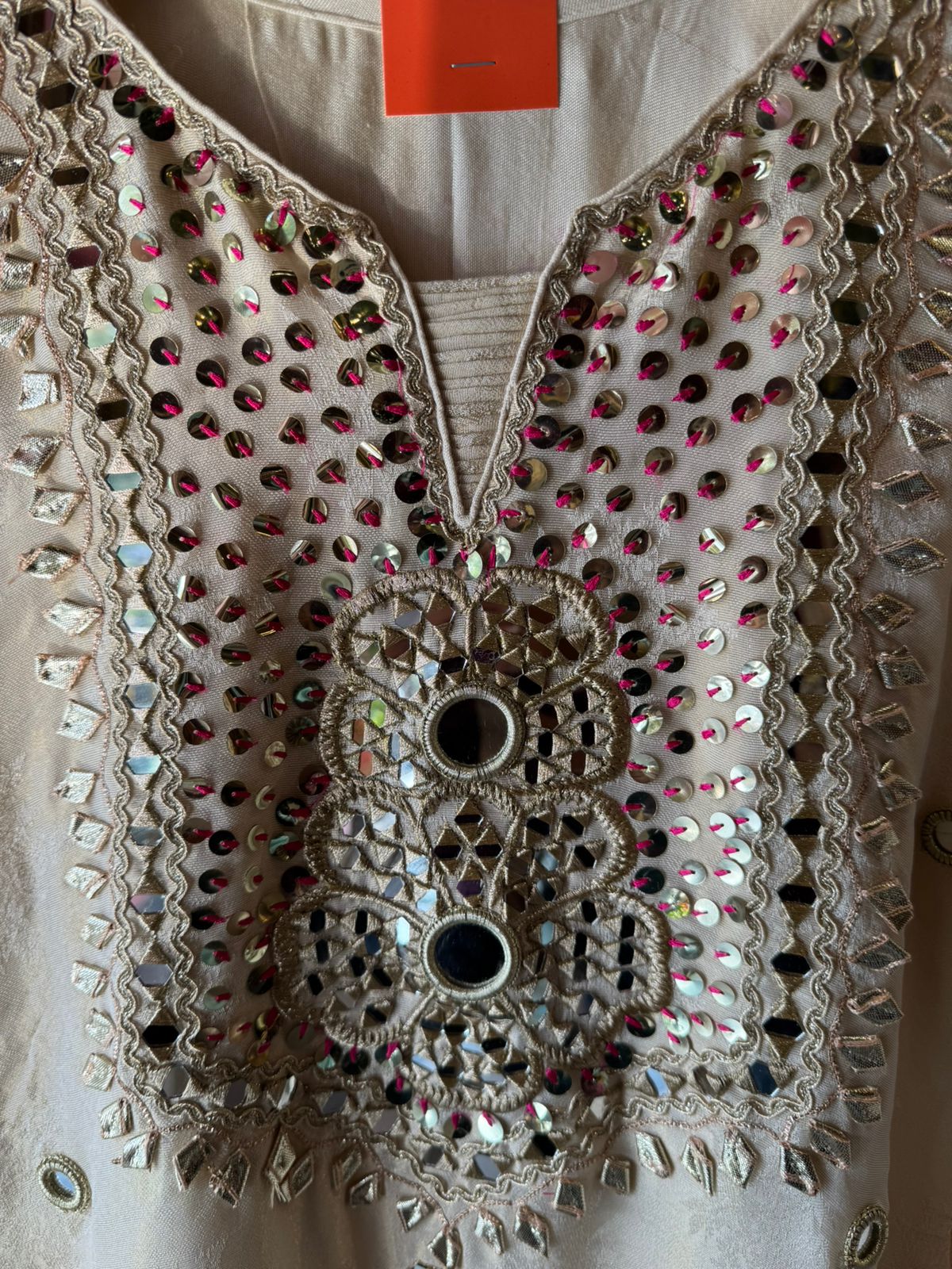 Heavily embellished ivory traditional sharara suit